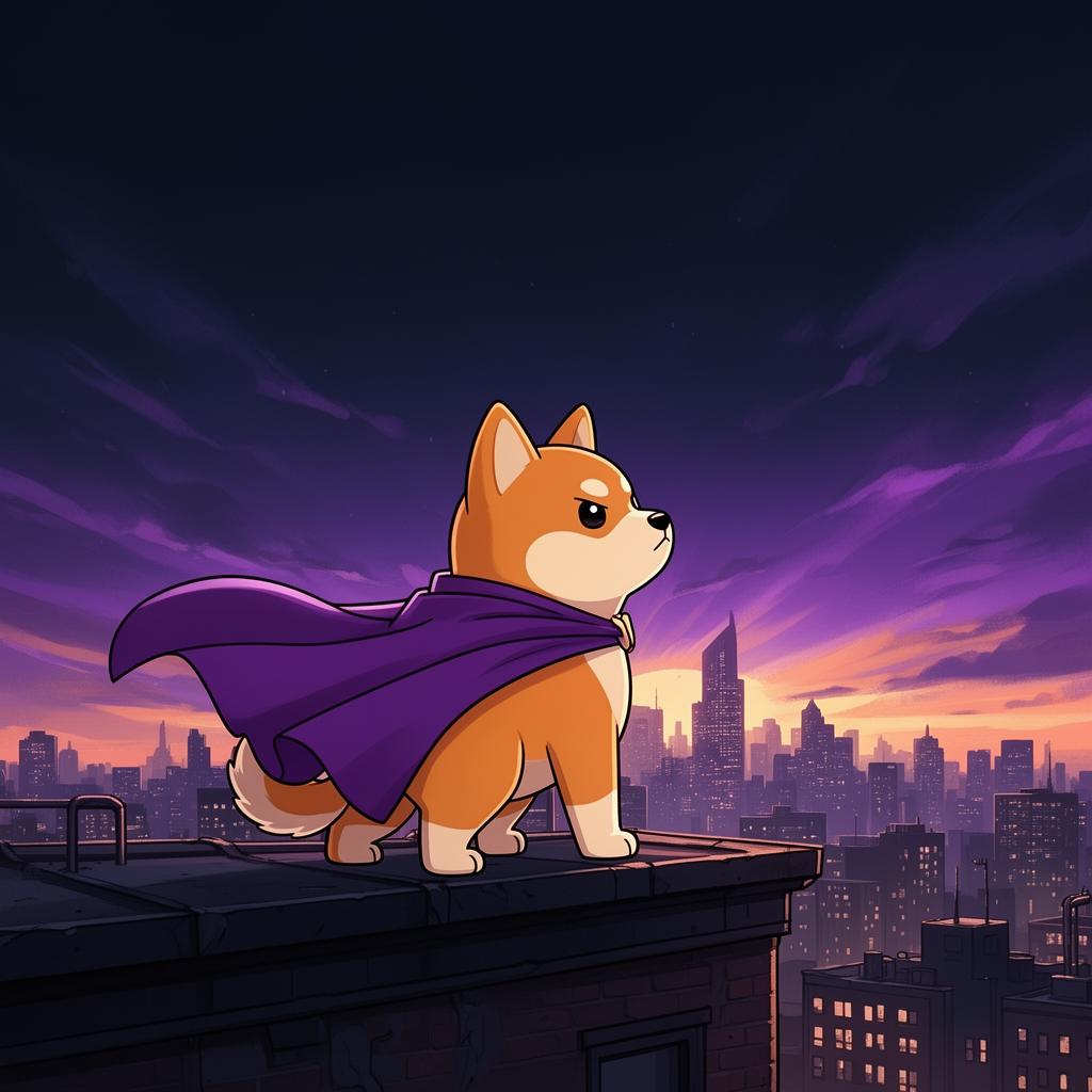 Heroic AI Underdog mascot overlooking the city